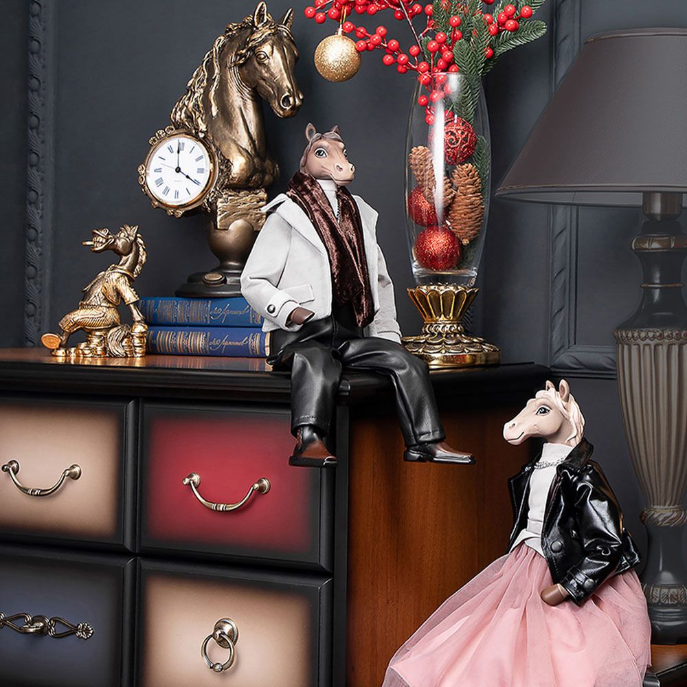 Кукла интерьерная коллекционная Конь Мистер Льюис