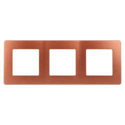 Рамка для розеток и выключателей ЭРА Серия 12 12-5103-14 на 3 поста, Сатин, медь | Эра 12