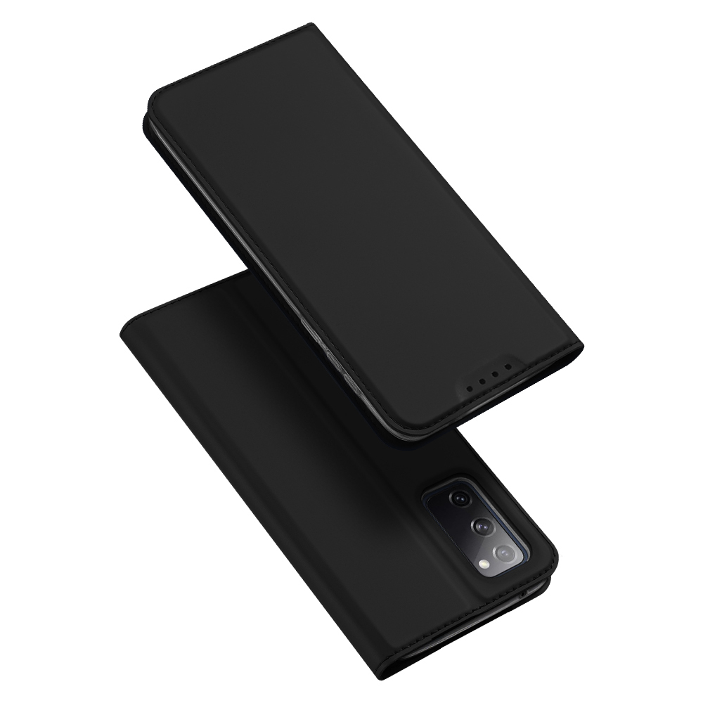 Чехол книжка из PU кожи черного цвета от Dux Ducis для Samsung Galaxy S20 FE, серия Skin Pro Series Case