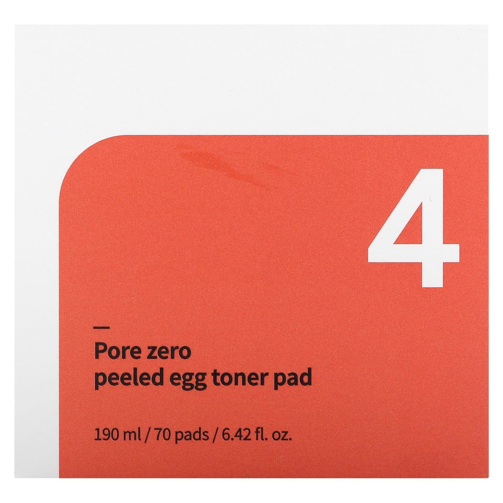 Numbuzin, No.4 Pore Zero Peeled Egg, тоник, 70 шт., 190 мл (6,42 жидк. унции)