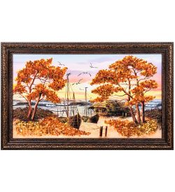 AMB-11/ 6 Картина «Красота природы» (с янтарной крошкой) 50х80см