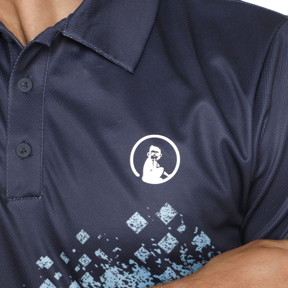 Мужское теннисное поло Quiet Please Ocean Splash Tournament Polo Men - Blue