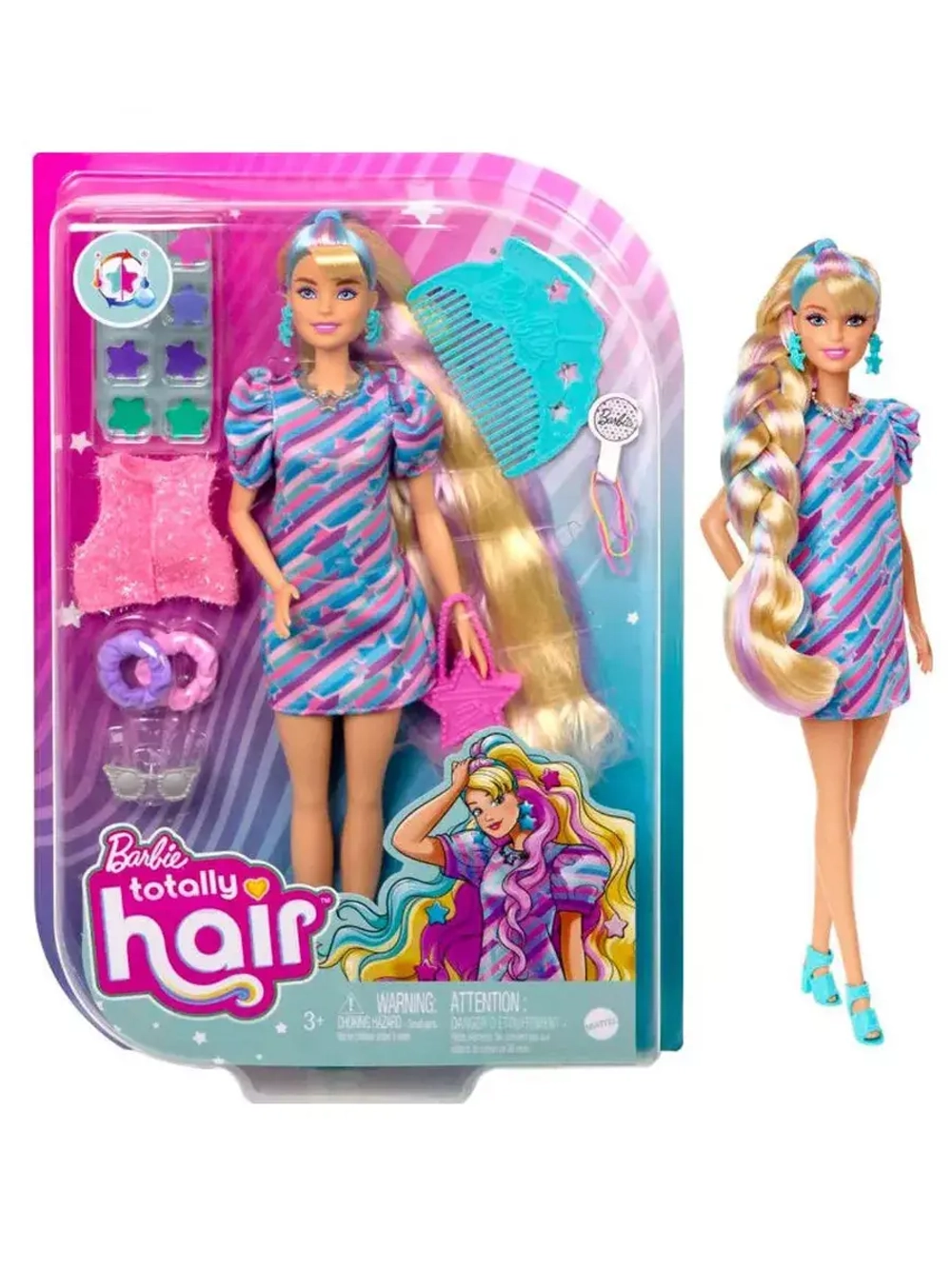 Кукла Барби Totally Hair Звездная красотка HCM88