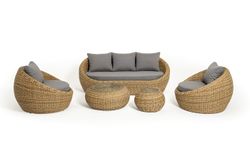 "Барселона" лаунж-зона из искусственного ротанга, цвет соломенный