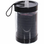 Резинки для волос детские в тубе 9шт «ЗАБАВА», цвет чёрный, d-4см (наклейка Кокетка)