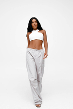 Топ из бифлекса с перекрестными бретелями, белый