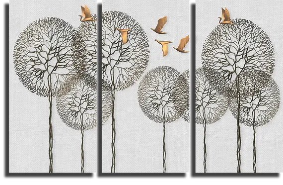 Модульная картина "Одуванчики"