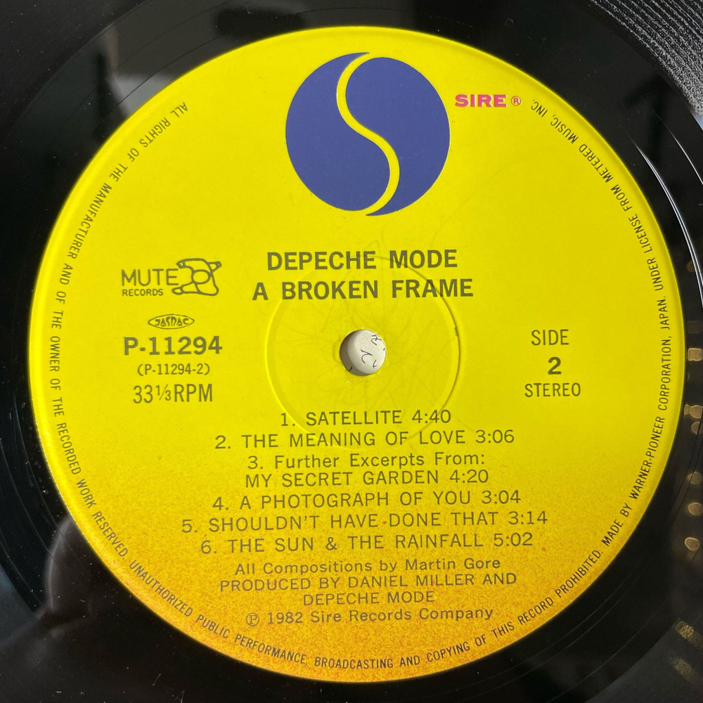 Винтажная виниловая пластинка LP Depeche Mode A Broken Frame (Japan 1982) (No Obi) Leave In Silence