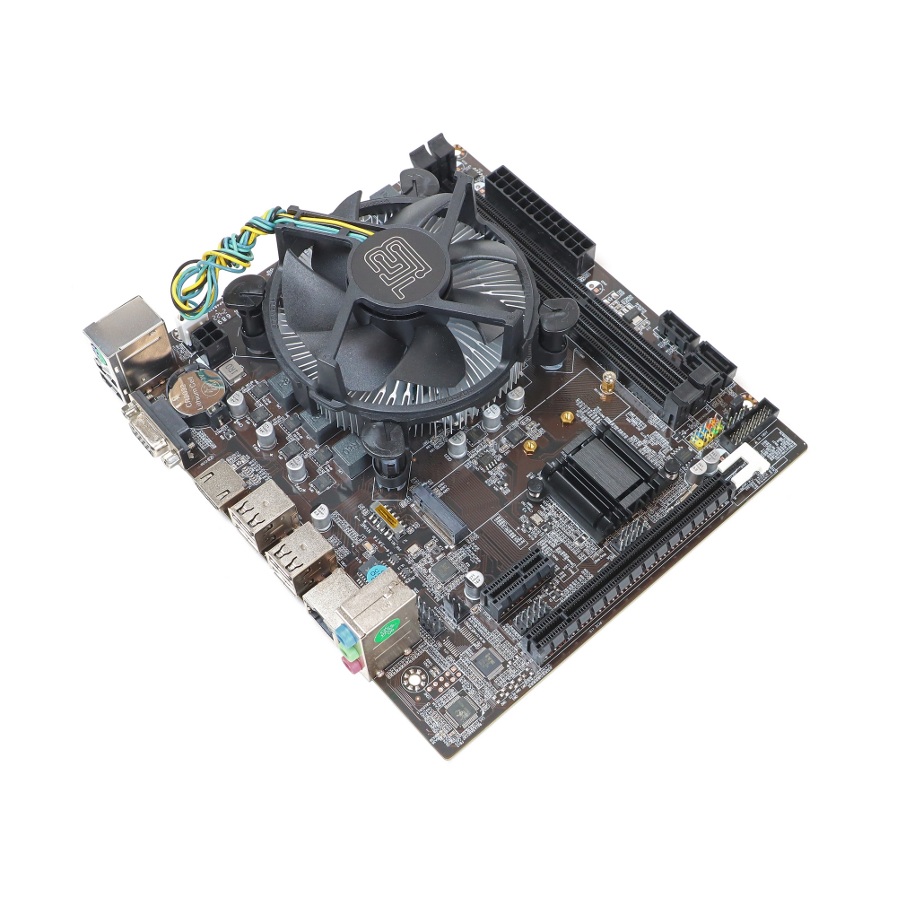 Материнская плата с процессором BaseTech H61M, Socket1155, i5-3470, mATX, Retail, Socket1155, Intel HD Graphics 2500, 2xDDR3, PCIe3.0, 1xM.2, GLAN, PS2, 8xUSB2, 2xUSB3, VGA, HDMI, кулер CPU (BT-H61M-3470)