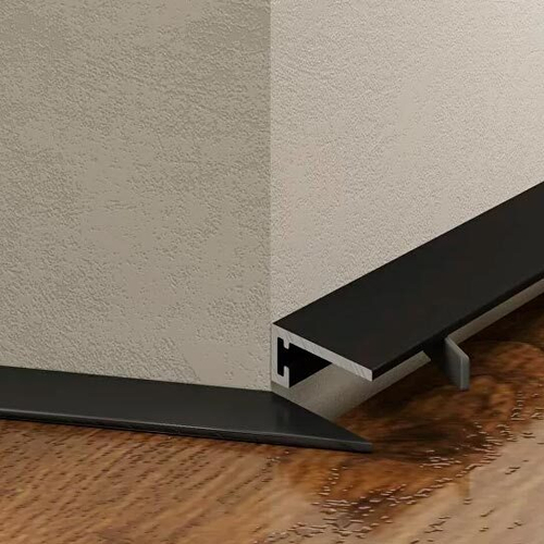 laconistiq Микроплинтус Micro 15 classic (5х15х2450мм) черный муар + 7 зажимов. Алюминий