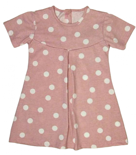 Платье 724/53 белый горох, сухая роза