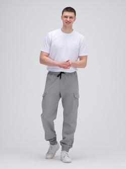 Джоггеры карго теплые.Грей