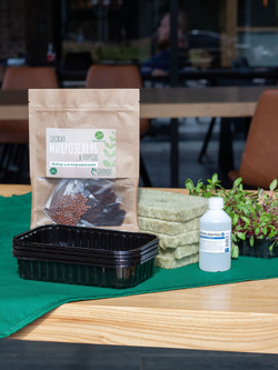 Набор для выращивания микрозелени ЛЕГКИЙ СТАРТ: семена, агровата, лотки