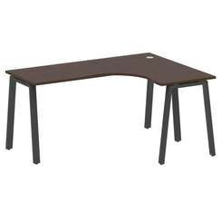Metal System Стол криволинейный правый на А-образном м/к БА.СА-4 (R) Венге Цаво/Металл Антрацит 1600