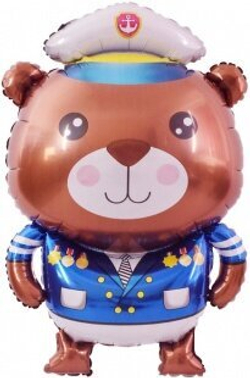 Шар (34""/86 см) Фигура, Мишка Капитан, 1 шт. В149