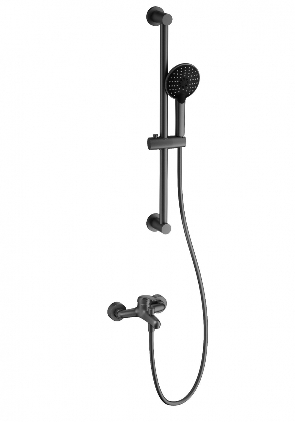 Смеситель для ванны с душевым гарнитуром WONZON & WOGHAND, Темный графит (WW-4560-BGG)