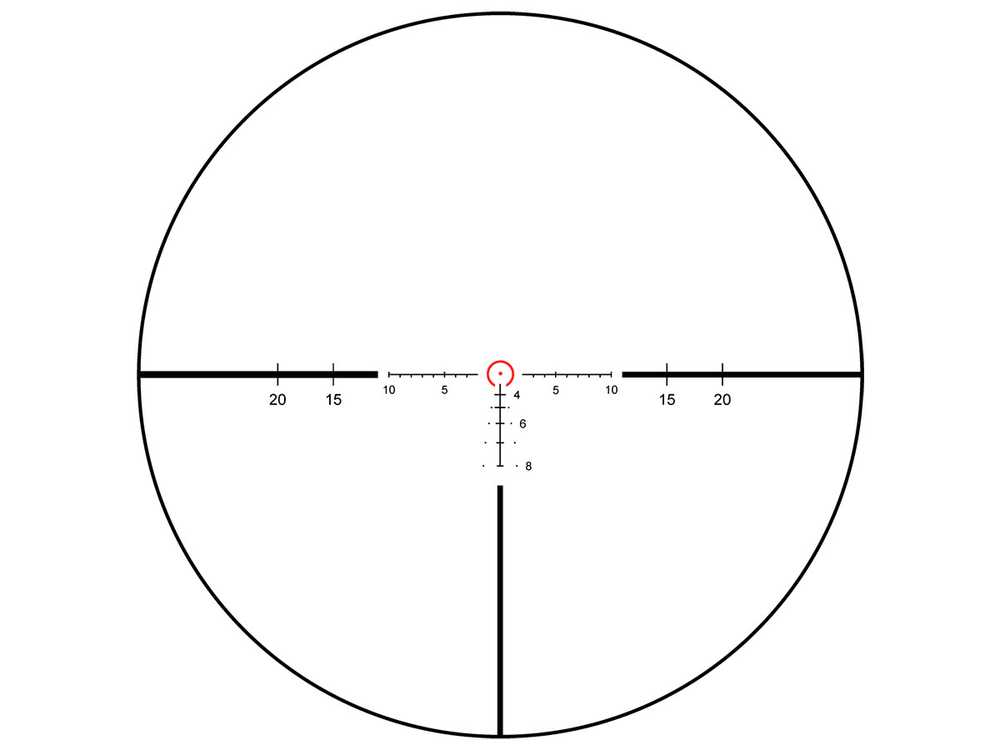 Прицел Vector Optics Continental Tactical ED 1-8x24, VET-BTR (MIL), подсветка красная, 30мм, 0.1 MIL, IP67, 523г