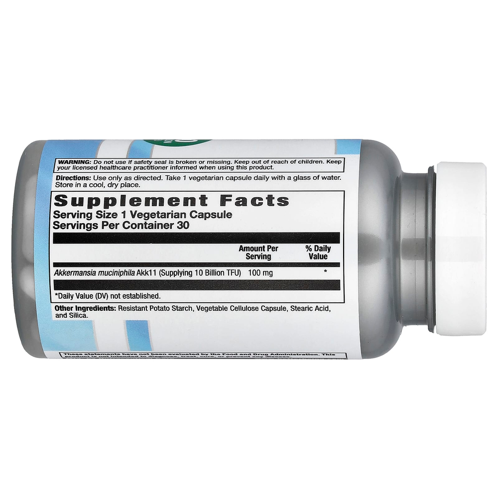 Nutra BioGenesis, Akkermansia Postbiotic, аккермансия, 100 мг (10 млрд КОЕ), 30 вегетарианских капсул