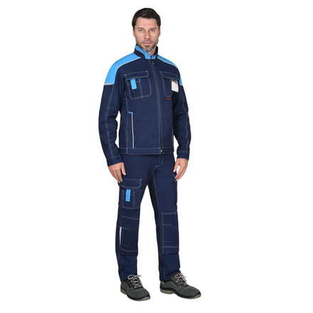Куртка СИРИУС-ДЖЕТ короткая, синяя с голубым тк. мех. стрейч с ВО
