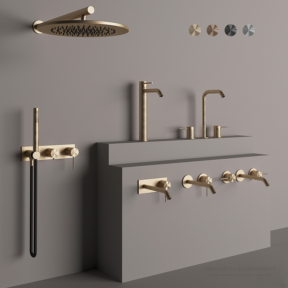 Ручная лейка Gessi Bath-Shower 316, с защитой от известкового налёта, цвет Brass Brushed PVD