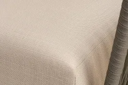 "Форли" кресло плетеное из роупа, каркас алюминий светло-серый (RAL7035) муар, роуп серо-коричневый 23мм, ткань Mossle бежевая