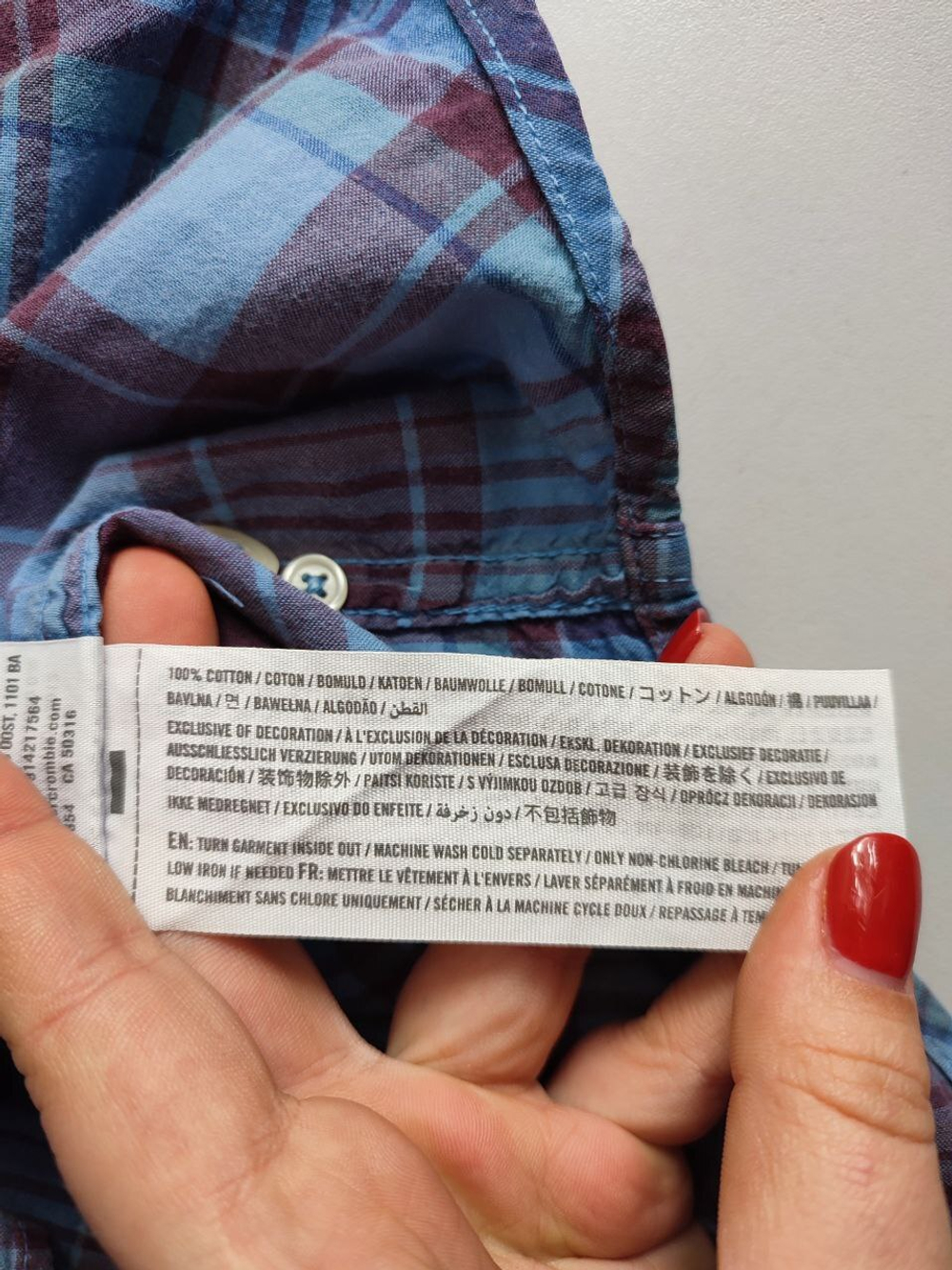 Рубашка Abercrombie & Fitch в клетку 50 размер