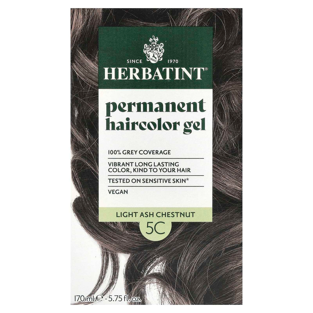 Herbatint, Перманентная гель-краска для волос, 5C, светлый пепельный каштан, 135 мл (4,56 жидк. унции)