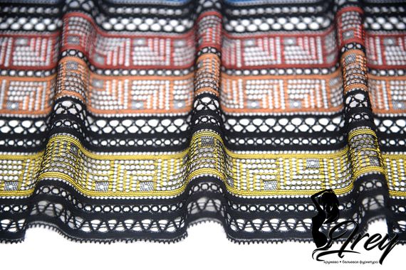 252 Кружево эластичное 19 см, Италия, черный 170