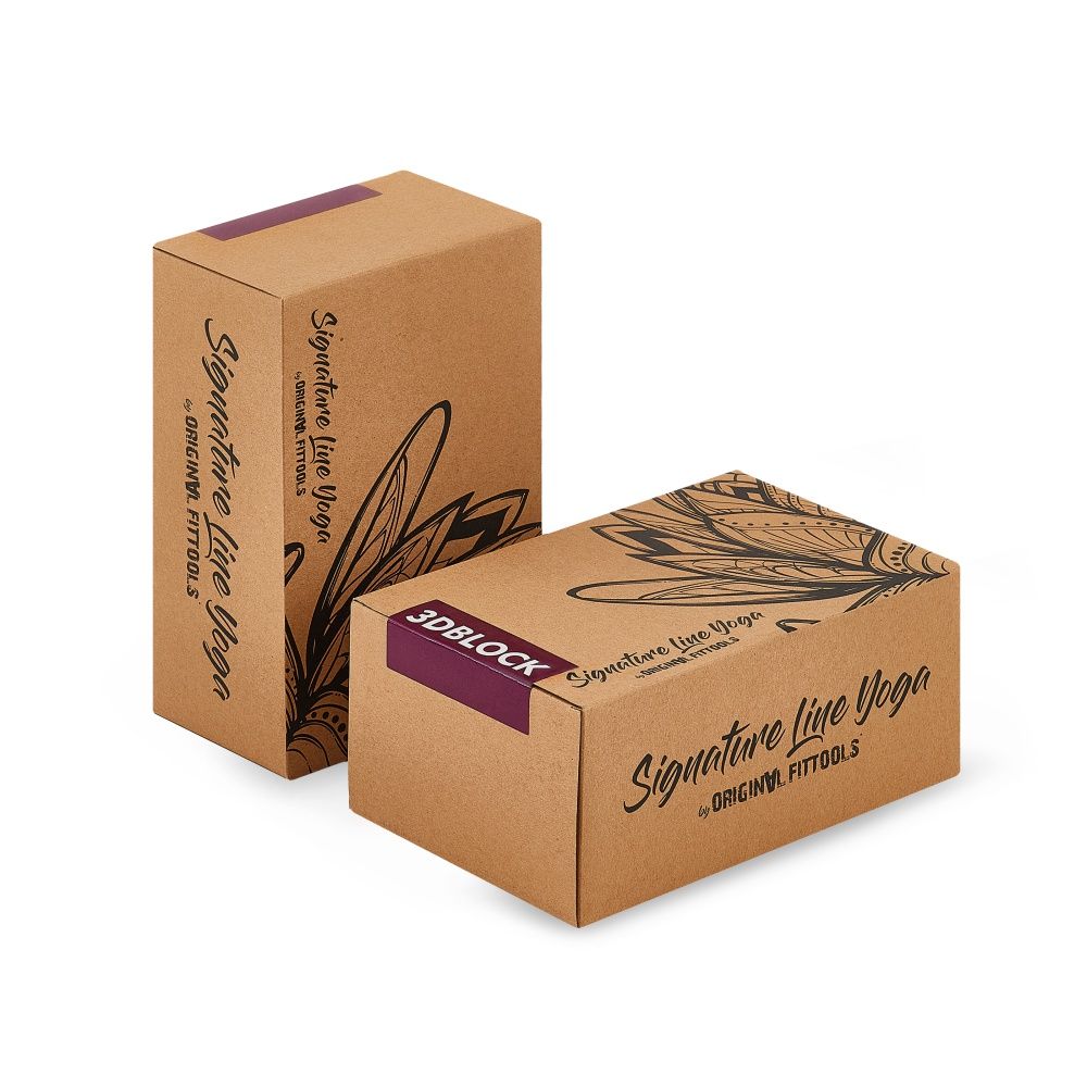 Блок для йоги трехцветный премиум в коробке
