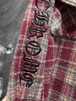 Красная рубашка в белую клетку Chrome Hearts