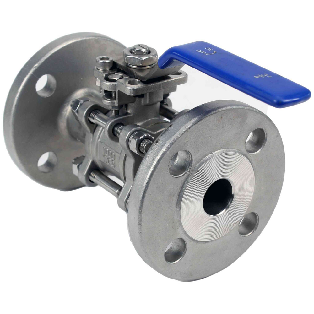 Stainless steel ball valve Elephant BV.F.Fp.T.304.180 580 psi, SS304, full port, flanged connection, with handle