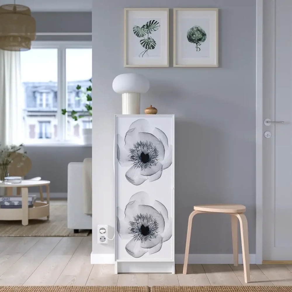 Книжный шкаф с дверцей - BILLY/HÖGBO IKEA/ БИЛЛИ/ХОГБО ИКЕА, 30х40х106 см, белый