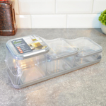 Набор емкостей для сыпучих 3шт (0,4л, 0,6л, 0,9л) на подставке "Cubbo Scandi", серый