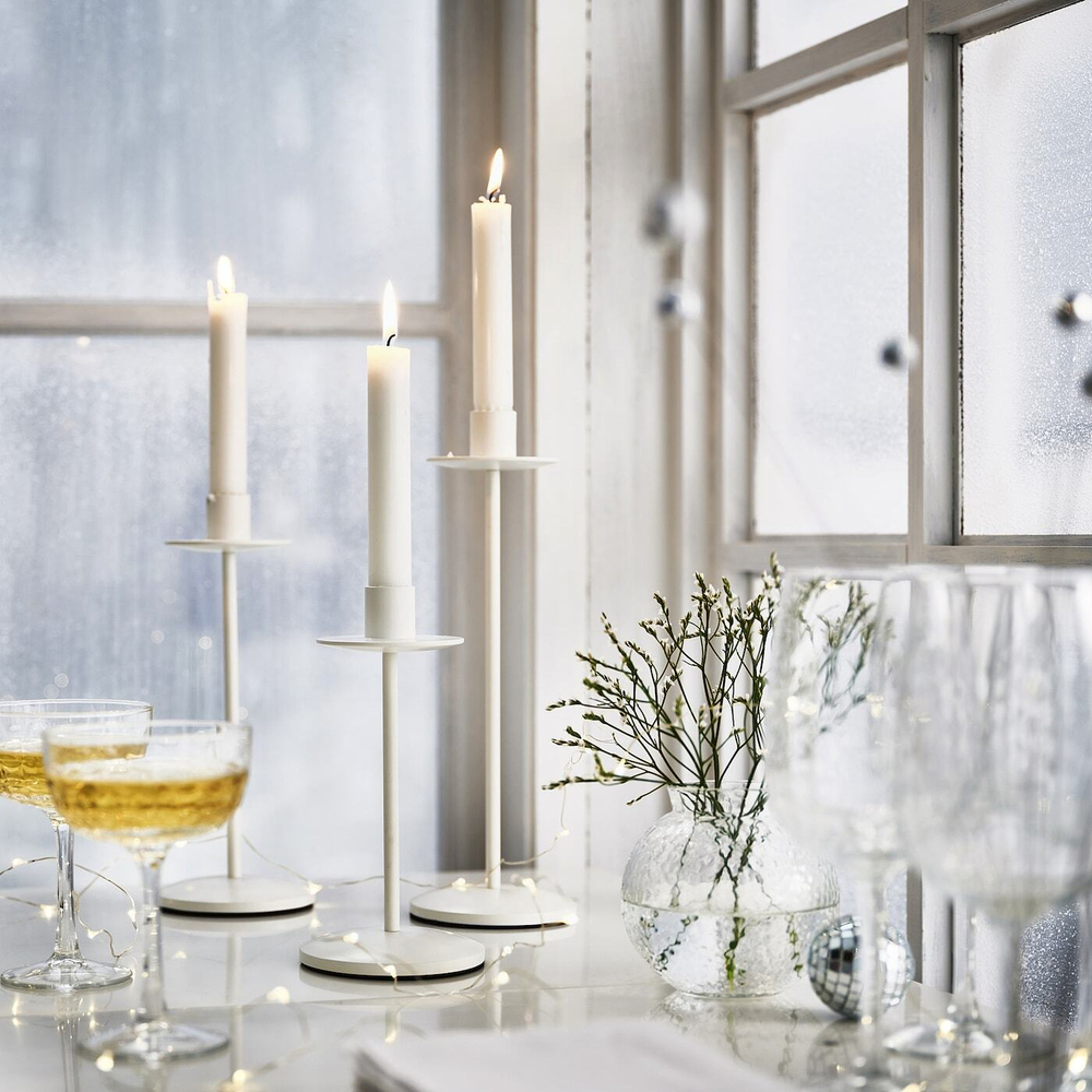 IKEA FRÖJDA  (ИКЕА ФРÖЙДА)  -  Подставки для свечей, 3 шт, белые