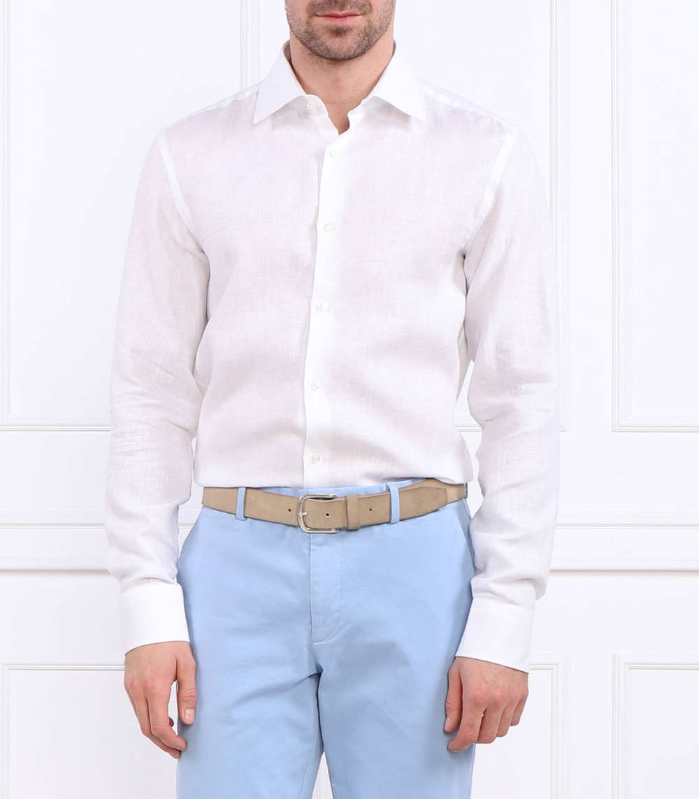 льняная рубашка h-hank-kent-c1-214 BOSS BLACK - белый(50490234)