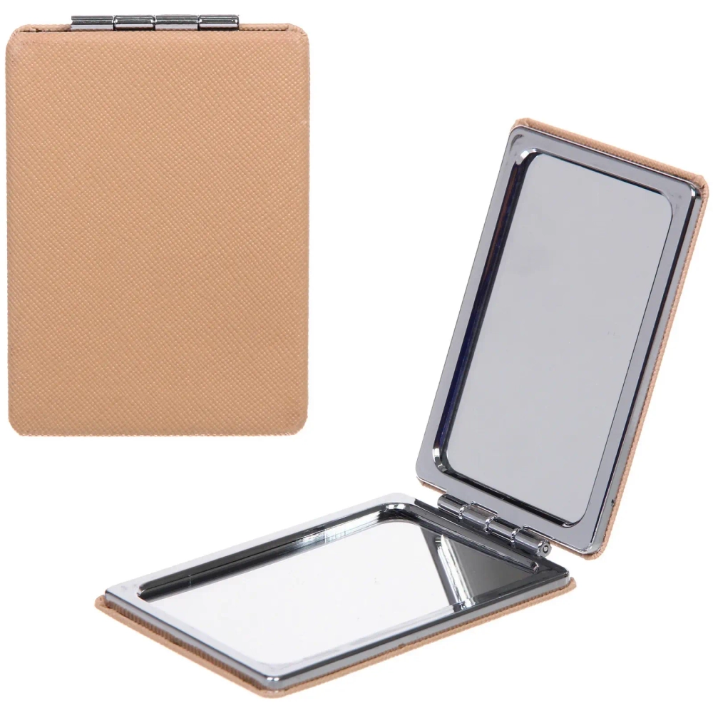 Зеркало косметическое двойное «ФРАТЕЛЛИ», прямоугольник, цвет золото, 9*6см (пакет с подвесом)