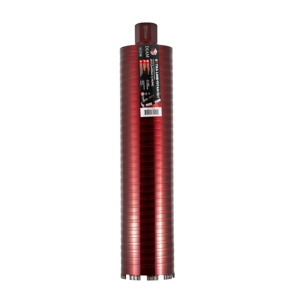 Алмазное сегментное сверло DIAM EXTRA LINE 112х450мм TITAN HIT (сухое сверление) 313039