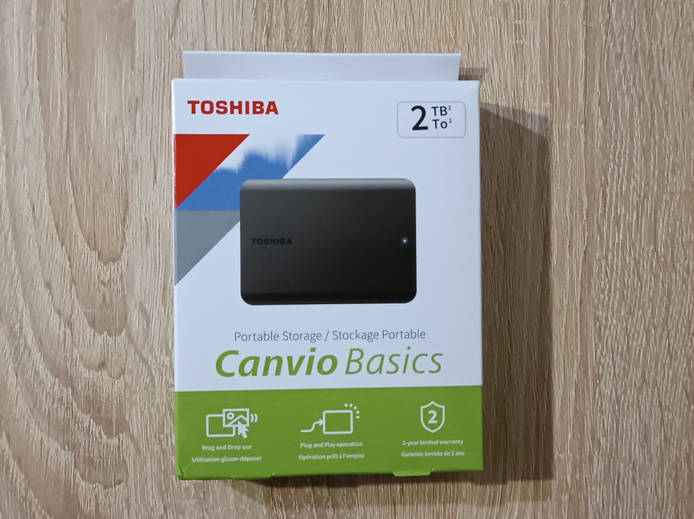 Внешний жесткий диск TOSHIBA 2 ТБ Canvio Basics (HDTB520EK3AA)