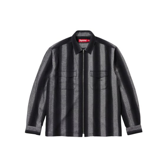 Supreme FW23 FW23 WEEK13 STRIPE FLANNEL ZIP UP SHIRT