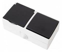 Блок с выключателями одноклавишными влагозащищенными Arte Milano am-309 309.52-1.grey