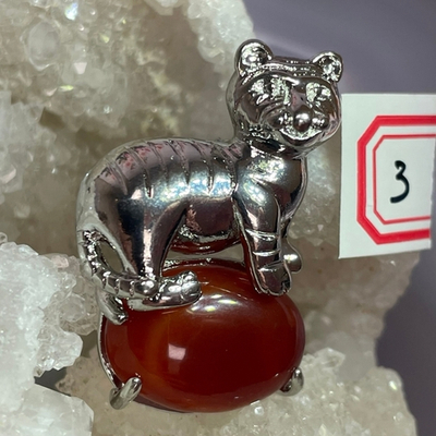 31718 Сердолик Кулон Тигр 23*32мм