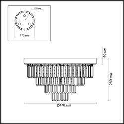 5257/6C CLASSI LN26 119 латунь Люстра потолочная E14 6*40W 220V ZAHA