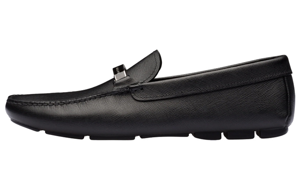 PRADA Logo Plaque Loafers