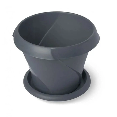 Кашпо Флориана с поддонником 0,3л Д100 серое С383СЕР