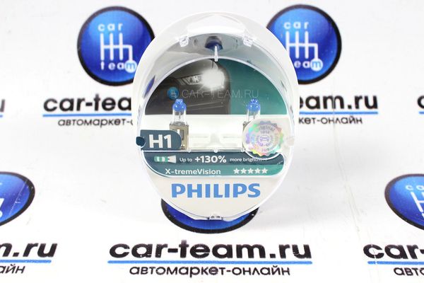 Автолампы "Philips" H1 55W-12V X-Vision+130% 12258XV+S2