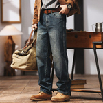 Ge Blue Deer американские ретро джинсовые брюки мужские осенние и зимние бархатные приливы свободные прямые повседневные длинные брюки
