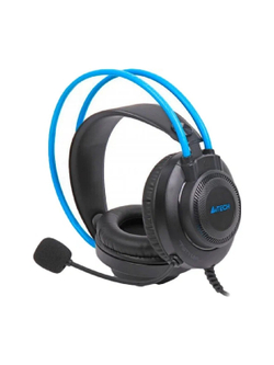 Наушники с микрофоном A4Tech Fstyler FH200U серый/синий 2м накладные USB оголовье (FH200U BLUE)