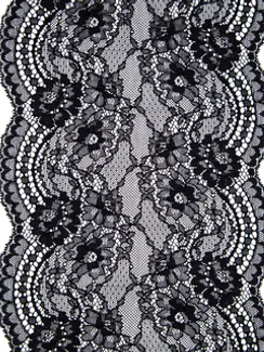 291 Кружево эластичное 19 см, Италия, черный
