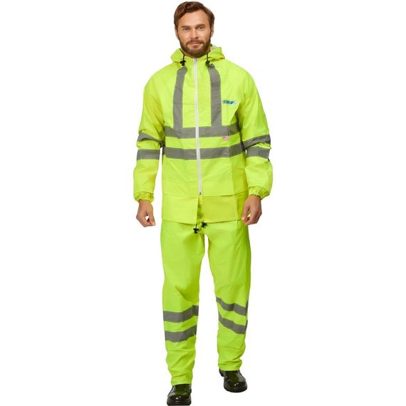 Костюм сигнальный влагозащитный Extra-V-КБР полиэфир с ПВХ покрытием лимонный с СОП