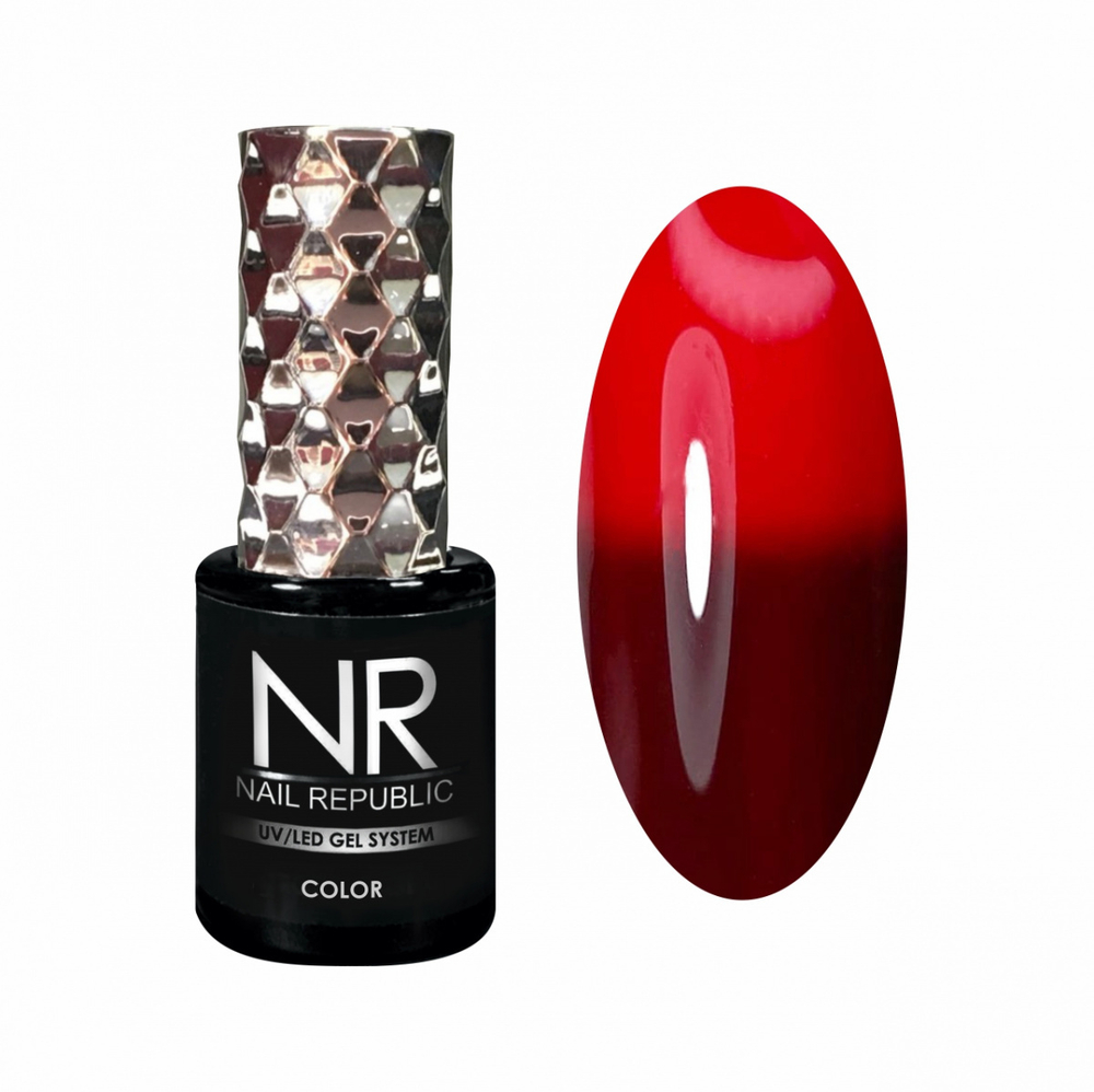 Nail Republic Гель-лак THERMO COLOR 607 Коричневый-красный, 10 мл